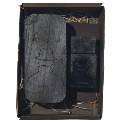 Antagonist The Stranger – artisanal niche perfume evoking coffee, wet woods, and rain