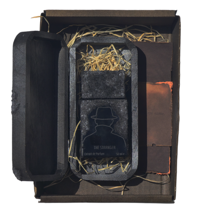 The Stranger perfume bottle – ultra-niche artisanal scent with coffee and forest rain notes